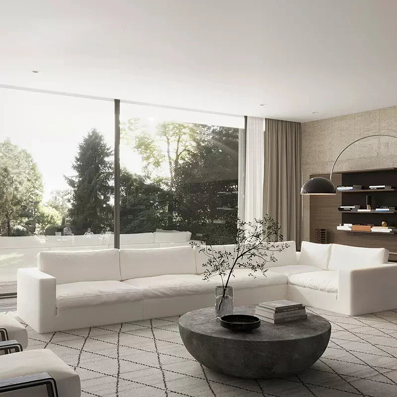 Luxurious Modular Cloud Sectional Sofa Set - White Nordic Modern Living Room Couch