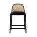 Modern Wooden Cane Rattan Bar Stool - Stylish Kitchen Counter Chair
