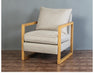 Premium Nordic Solid Oak Linen Upholstered Living Room Armchair for Comfort