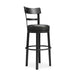 Modern Faux Leather Swivel Bar Stool with Adjustable Counter Height Wooden Back