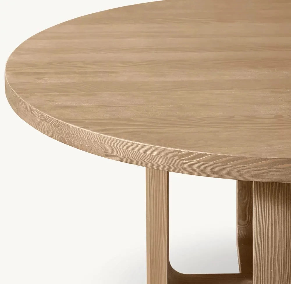 Modern Luxury Oak Wood Round Bronte Dining Table Custom Sized