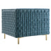 Elegant Gray Velvet Upholstered Modern Accent Arm Chair for Living Room Dining