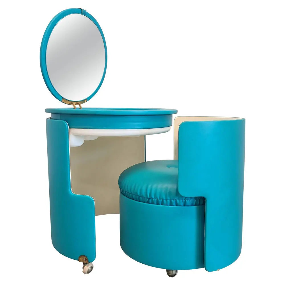 Luxury Foldable Dressing Vanity Mirror with Storage and Stool, Modern Design