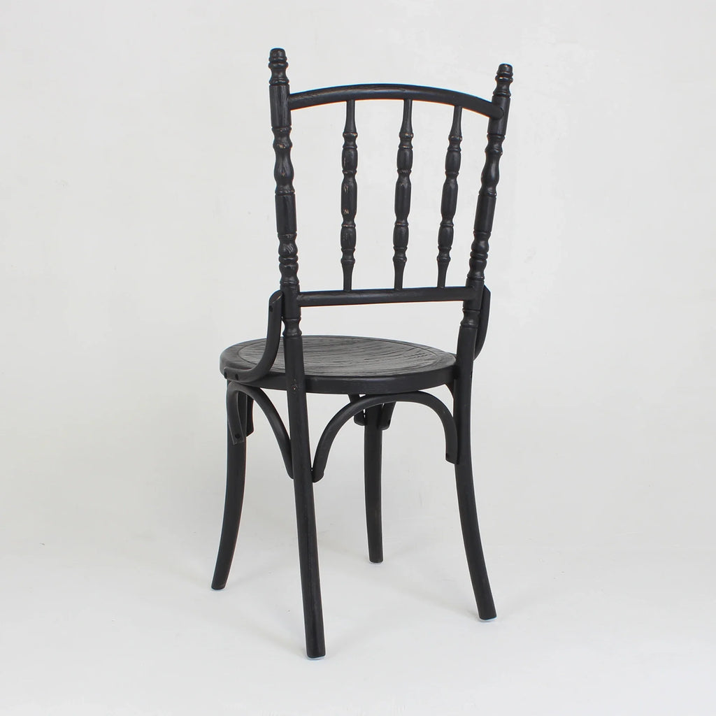 Elegant French Antique Black Oak Wood Chiavari Dining Chair for Events