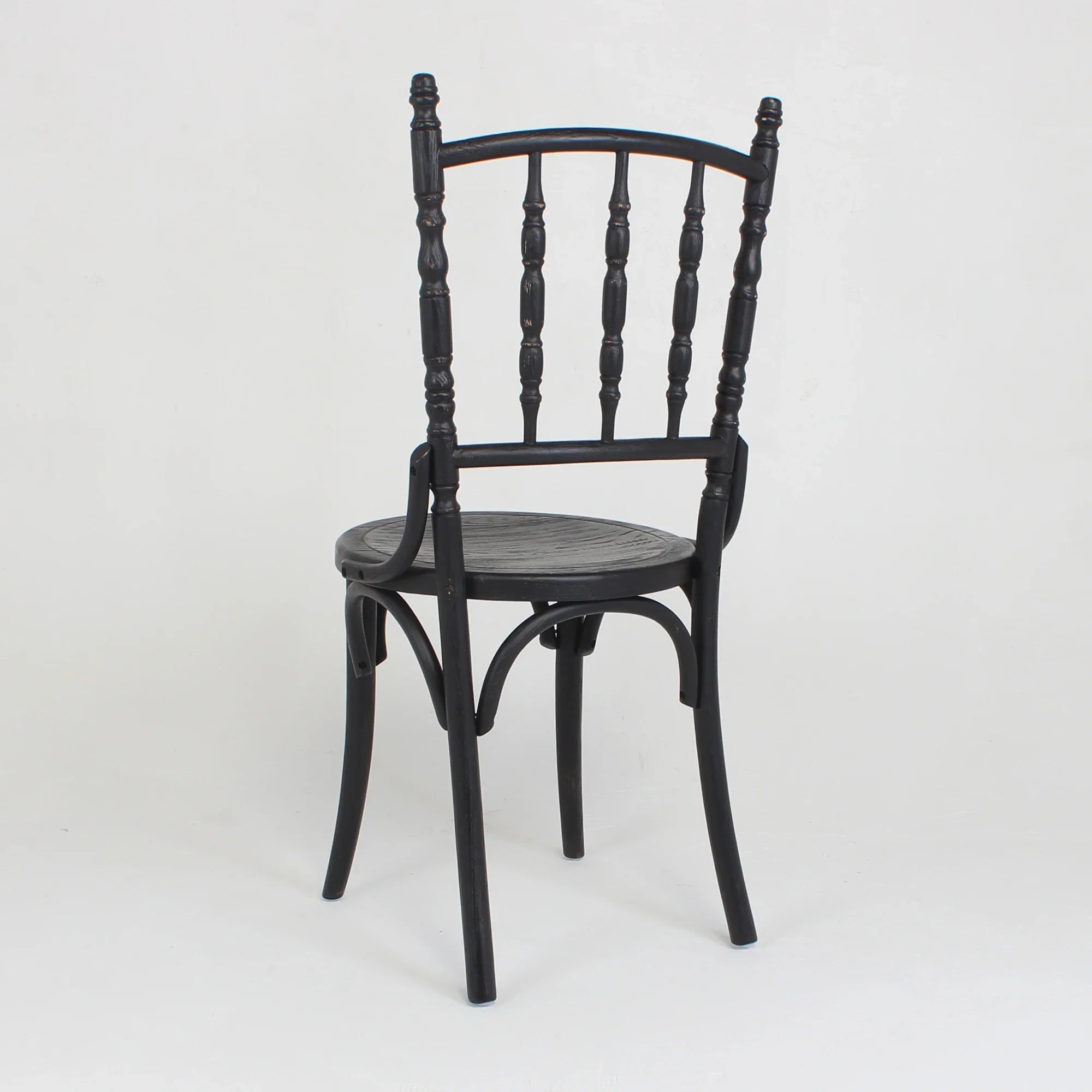Elegant French Antique Black Oak Wood Chiavari Dining Chair for Events