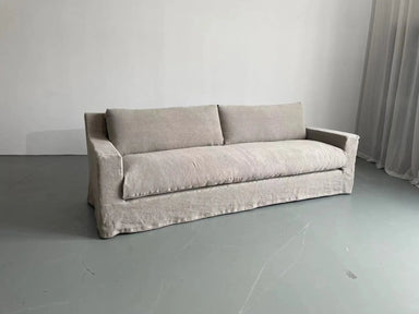 Modern Nordic Linen Fabric Loveseat Sofa with Washable Wabi-Sabi Style