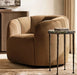 Luxurious Swivel Accent Chair Upholstered Fabric Round Armchair for Modern Homes