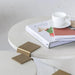 Elegant Mid-Century Round Concrete Stainless Steel Coffee Table for Living Room