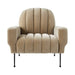 Elegant Channel Tufted Velvet Accent Chair, Modern Nordic Design Lounge Seating