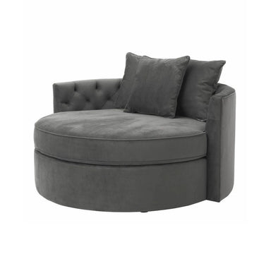 Luxurious Round Velvet Accent Sofa Chair for Living Room Events Weddings