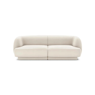 Modern 3-Seater White Fabric Sofa Couch, Plush Living Room Furniture