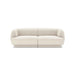 Modern 3-Seater White Fabric Sofa Couch, Plush Living Room Furniture