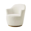 Plush White Boucle Swivel Accent Chair Modern Living Room Leisure Furniture