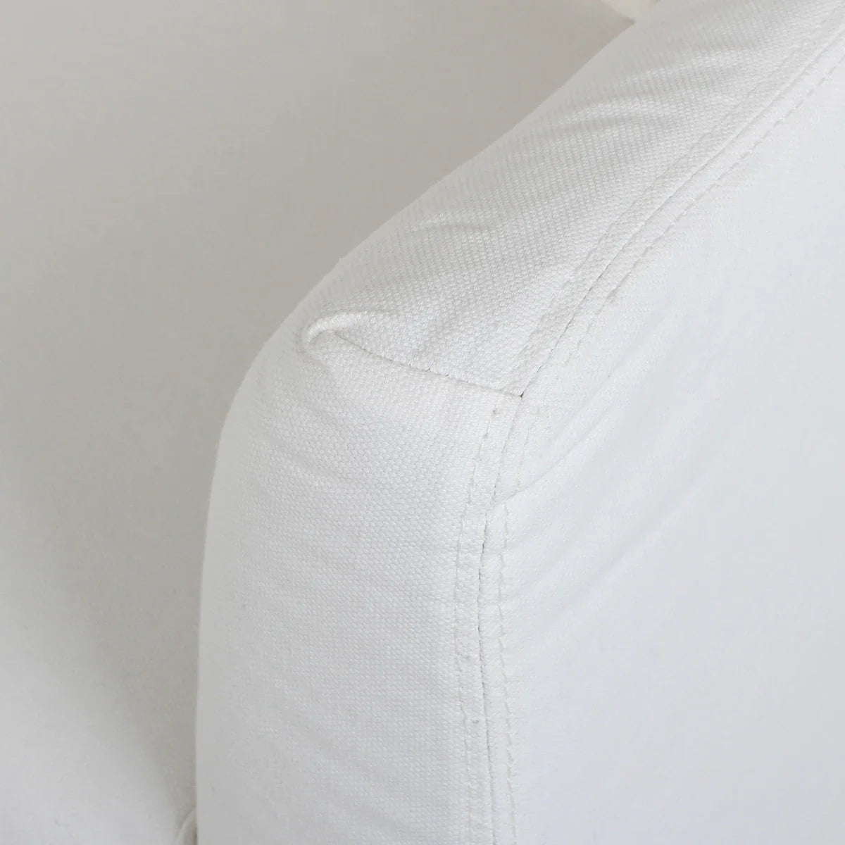 Chic White Linen Upholstered Armchair: Removable Slipcover, Solid Wood Frame, Single Sofa