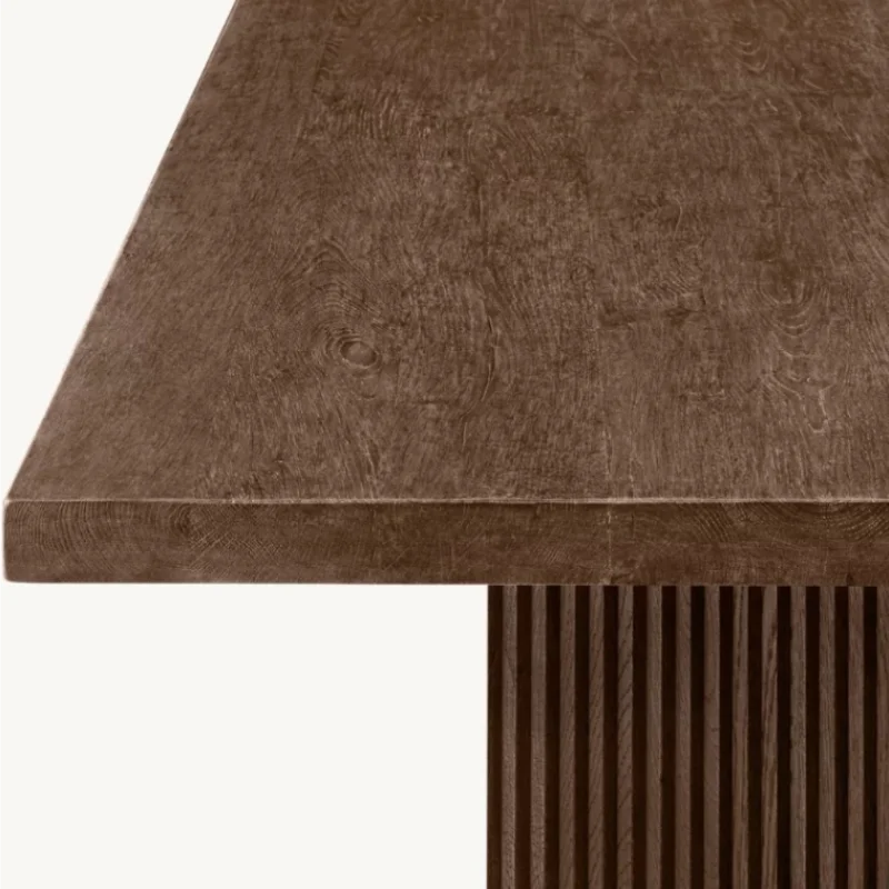 Elegant Solid Oak Wood Dining Table: Customizable Luxury, Home & Hotel