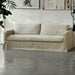 Elegant Wabi-Sabi Tufted Fabric 3-Seater Skirted Slipcover Sofa for Living Room