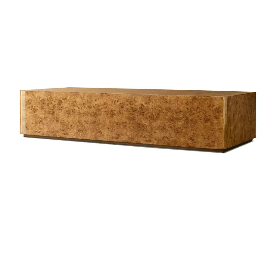 Elegant Burl Wood Rectangular Coffee Table for Modern Living Room Decor