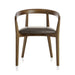 Elegant Handcrafted Round Back Oak Dining Chair with Leather PU Seat
