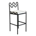 Elegant Mid-Century Modern Metal Wave Bar Stool for Kitchen & Bar