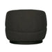 Black Boucle Swivel Armchair: Modern Metal Leg Rotation Lounge Chair