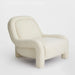 Modern White Boucle Upholstered Lounge Recliner Chair for Living Room