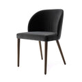 Luxury Italian Grey Velvet Dining Chair with Solid Oak Wood Frame