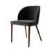 Luxury Italian Grey Velvet Dining Chair with Solid Oak Wood Frame