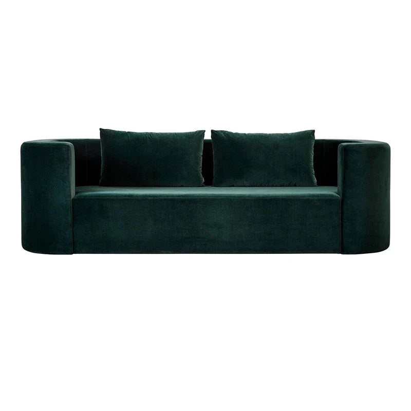Luxury Velvet 3-Seater Curved Sofa: Modern Living Room Furniture with Solid Wood Frame