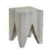 Chic Distressed Solid Pine Square Stool - French Nordic Coastal Living Accent