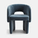 Elegant Velvet Upholstered Tub Dining Chair with Roll Back Armrest Design
