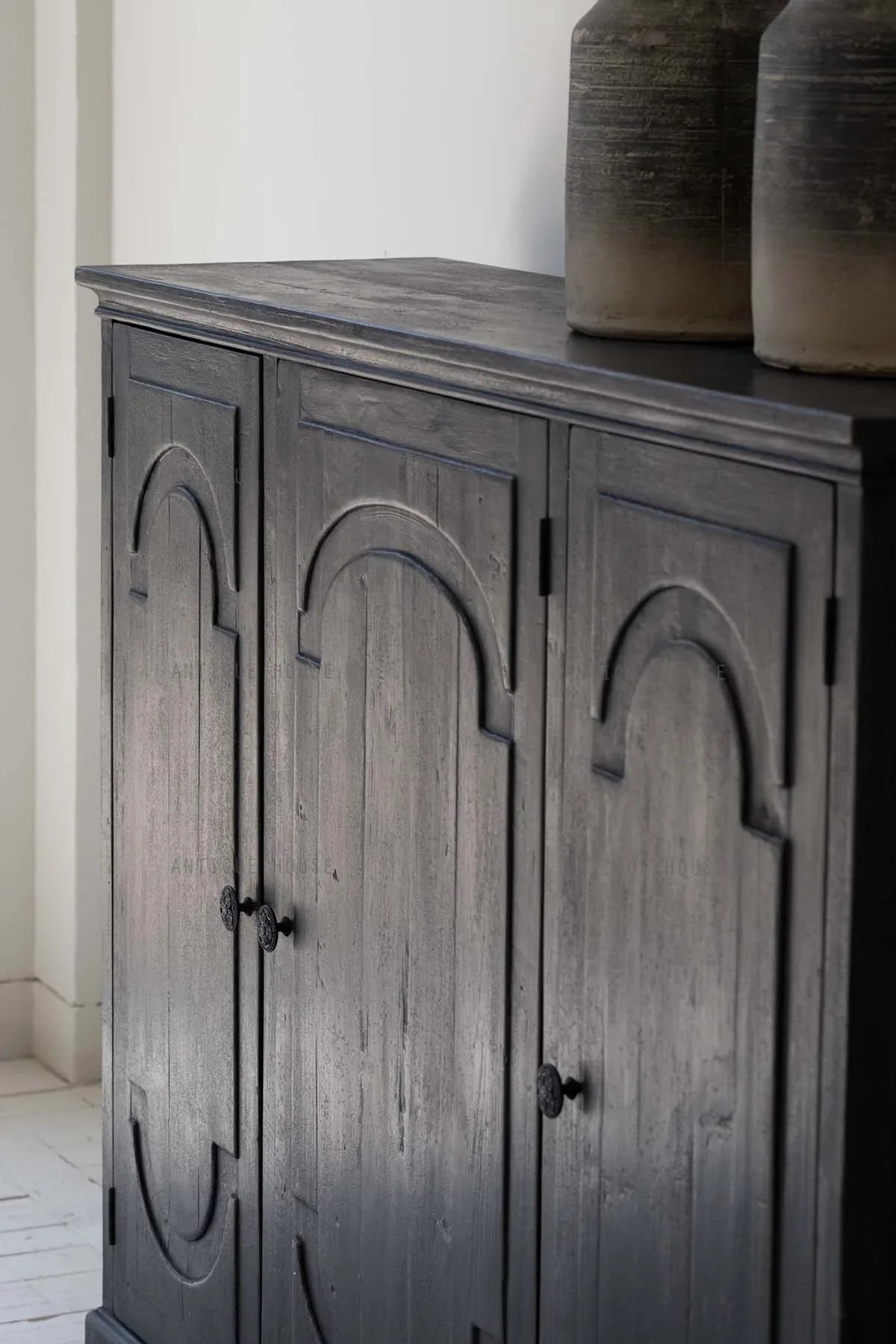 Rustic Recycled Pine Sideboard Cabinet: Antique Storage for Bedroom & Living Room