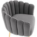 Luxurious Channel Tufted Velvet Armchair Modern Dining Chair Accent Seating