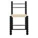 Elegant Black Solid Oak Bobbin Dining Chair with Hand-Woven Rope Seat