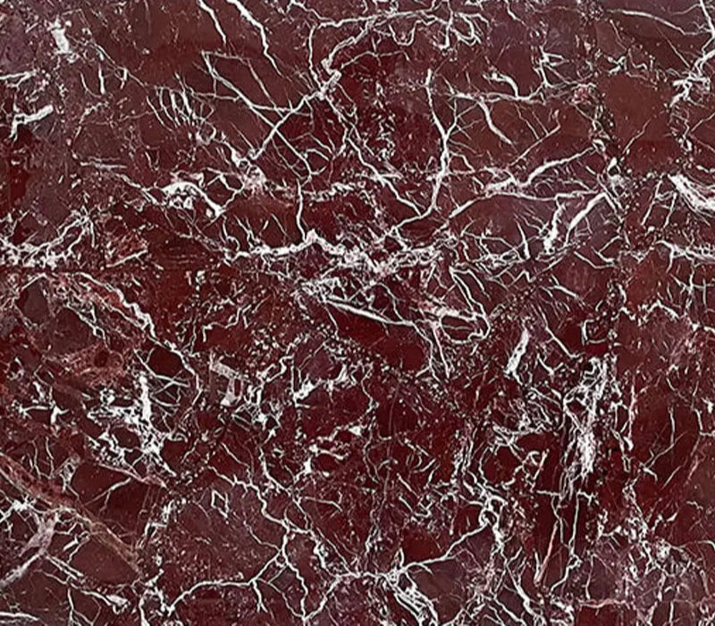 Elegant Rosso Lavento Marble Coffee Table - Natural Stone, Waterproof, Modern Design