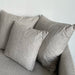 Modern White Linen Fabric Sofa Couch with Pillows - Living Room Furniture