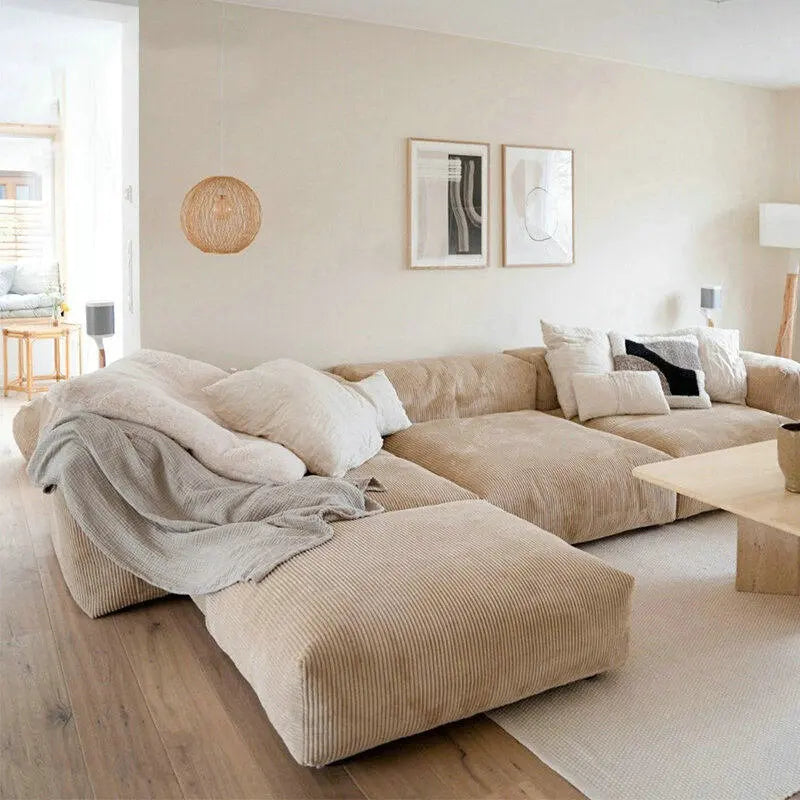 Modern Modular Corduroy Velvet Sectional Sofa Couch