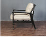 Elegant Black Suede Upholstered Accent Armchair with Solid Oak Wood Frame