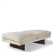 Elegant Two-Cushion Boucle Ottoman Bench Seat with Solid Oak Wood Frame