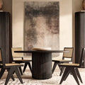 Elegant Solid Wood Round Dining Table for Home & Hotel, Customizable Sizes