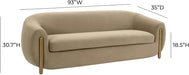 Luxurious Brown Velvet Sofa, Modern Upholstery Design, Comfortable Living Room Couch