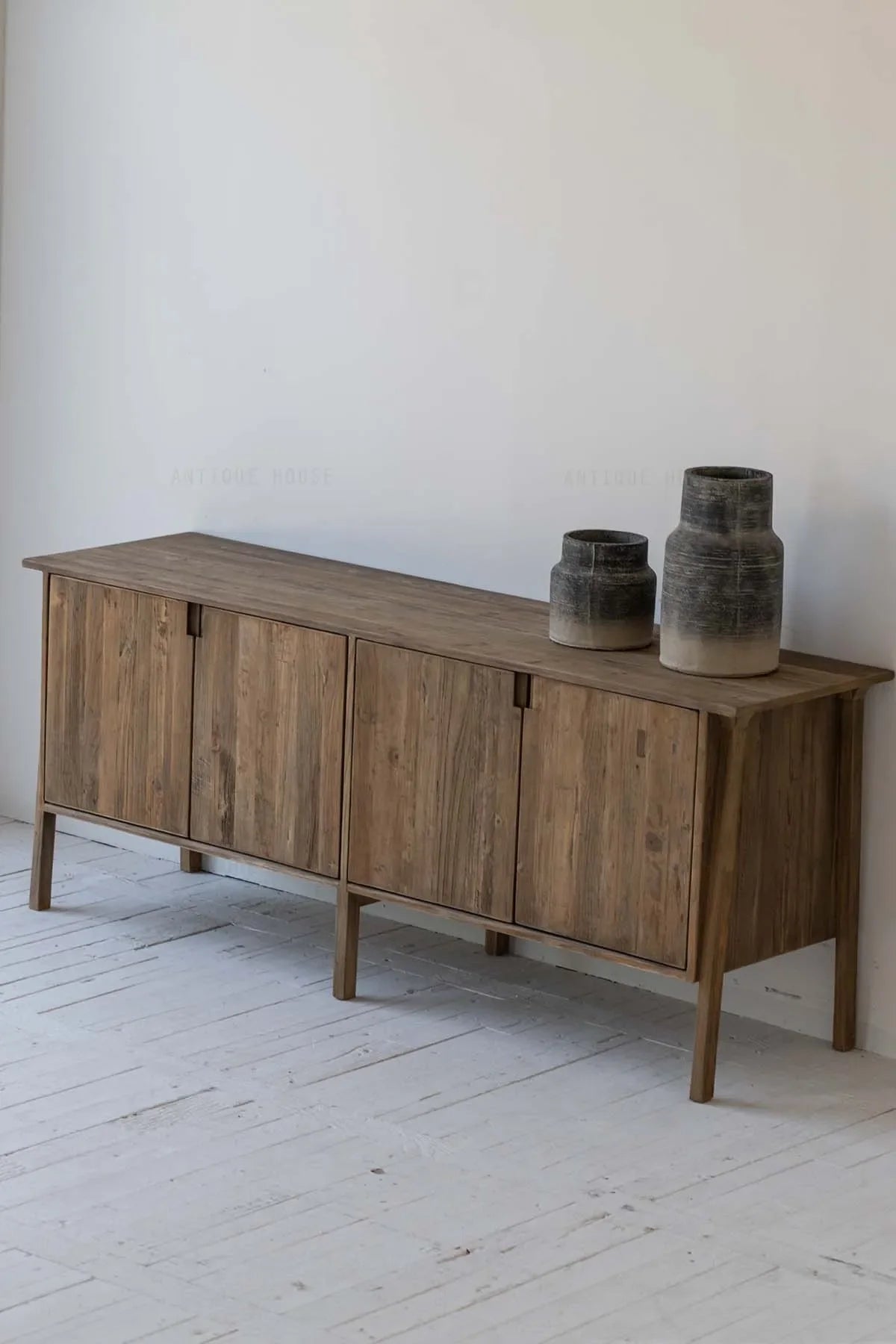 Rustic Reclaimed Pine Wood Sideboard Cabinet - Retro Kitchen Storage Furniture