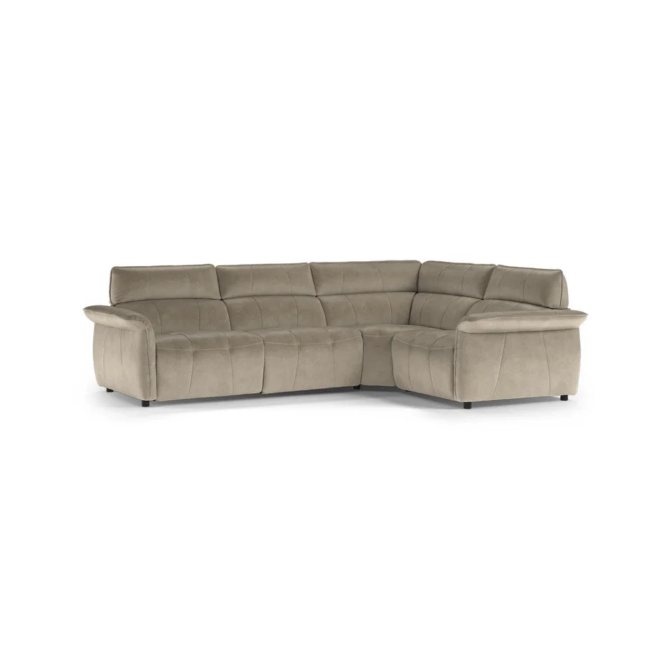 Luxurious Electric Recliner Corner Sectional Sofa, Adjustable Velvet Suede Home Theater Couch