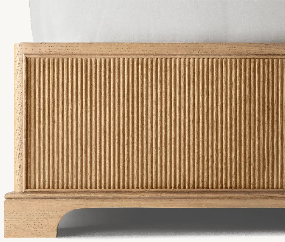 Luxury Modern Wooden Panel Bed Frame: King, Queen, Cal King Sizes