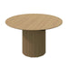 Stylish Fluted Oak Veneer Round Extendable Modern Wood Dining Table