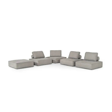 Contemporary Modular Fabric Sectional Sofa with Removable Backrests for Living Room