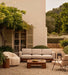 Plush Single-Seat Outdoor Fabric Sofa with Durable Aluminum Frame & Oak Legs