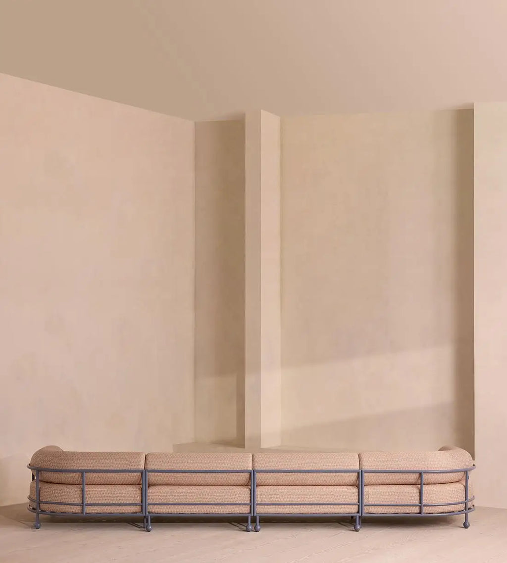 Modern Aluminum Alloy Outdoor Sofa Chaise with Plush Fabric Cushions for Home & Hotel