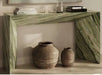 Elegant Light Green Natural Marble Console Table for Entryway Living Room Decor
