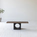 Elegant Mid-Century Arc Deco Recycled Elm Wood Coffee Table, Natural Top