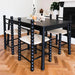 Elegant Black Solid Oak Bobbin Dining Chair with Hand-Woven Rope Seat